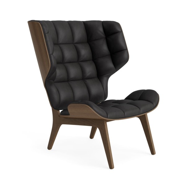 Fotel tapicerowany Mammoth, dąb Light Smoked skóra Anthracite - NORR11