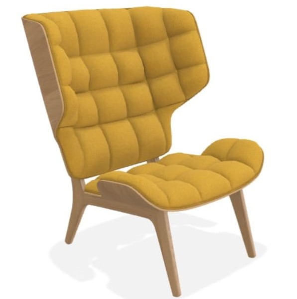 Fotel boucle Mammoth, dąb i tapicerka Grain 62122 - NORR11