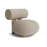 Fotel designerski Hippo Lounge, Natural Barnum Bouclé 03 - NORR11