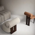 Fotel designerski Hippo Lounge, Dark Smoked Barnum Bouclé 24 - NORR11