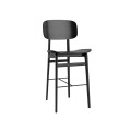 Hoker drewniany z oparciem NY11 65, dąb czarny Black - NORR11