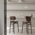 Hoker z oparciem NY11 66, dąb Natural skóra Dunes Dark Brown - NORR11