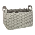 Kosze bawełniane plecione Tricot, szare, 3 szt - Atmosphera