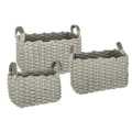 Kosze bawełniane plecione Tricot, szare, 3 szt - Atmosphera