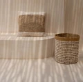 Poduszka dekoracyjna z rafii i bawełny Raffia Stamp - Bazar Bizar