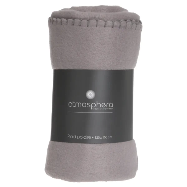 Koc polarowy Fleece 125x150, jasny szary - Atmosphera