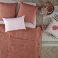 Poszewka na poduszkę 65x65, z lnu Linah, terrakota - Atmosphera
