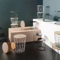 Stolik druciany z miejscem do przechowywania Kumi Black Ø38 - Atmosphera