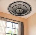 Czarny klosz rattanowy do lampy wiszącej Sky 60 - Bazar Bizar