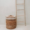 Kosz na pranie z pokrywą Stitched Laundry L - Bazar Bizar