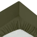 Prześcieradło bawełniane z gumką 160x200, Oeko-Tex, zieleń khaki - Atmosphera