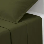 Bawełniane prześcieradło 240x290, Oeko-Tex, zieleń khaki - Atmosphera