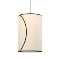 Lampa wisząca z abażurem, z bawełny organicznej Ø30, biała - PR Home