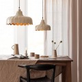 Lampa metalowa wisząca Wells Ø43, beżowa - PR Home