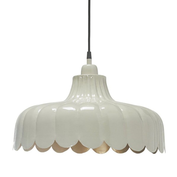 Lampa metalowa wisząca Wells Ø43, beżowa - PR Home