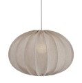 Lampa wisząca materiałowa, lniana elipsa Hilma Selected Ø40, szara - PR Home