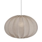 Lampa wisząca materiałowa, lniana elipsa Hilma Selected Ø40, szara - PR Home