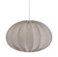 Lampa wisząca materiałowa, lniana elipsa Hilma Selected Ø60, szara - PR Home