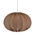 Lampa wisząca materiałowa, lniana elipsa Hilma Selected Ø50, mocca - PR Home
