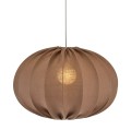 Lampa wisząca materiałowa, lniana elipsa Hilma Selected Ø50, mocca - PR Home