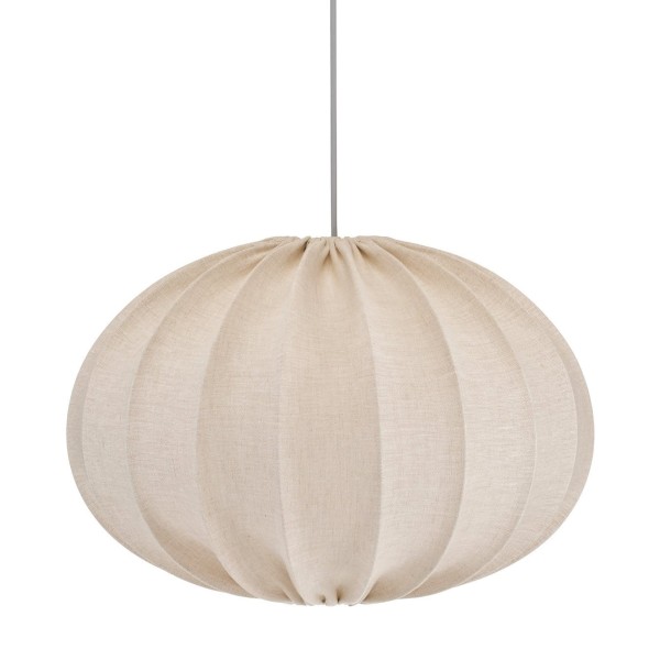 Lampa wisząca materiałowa, lniana elipsa Hilma Selected Ø40, Nature - PR Home