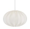 Lampa wisząca materiałowa, lniana elipsa Hilma Selected Ø40, biała - PR Home