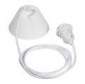 Lampa wisząca materiałowa, lniana elipsa Hilma Selected Ø60, biała - PR Home