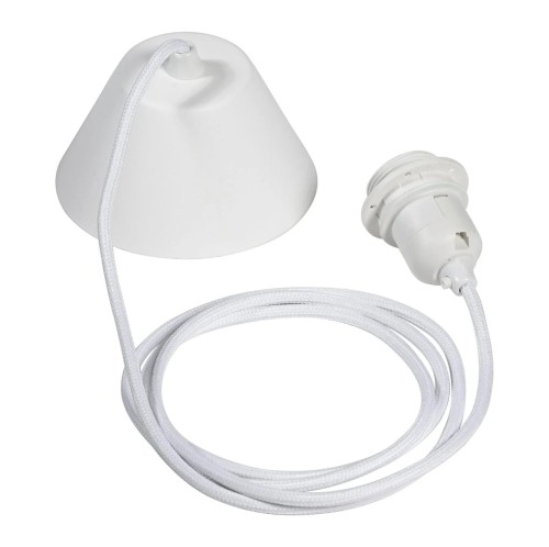 Kabel do lampy sufitowej w oplocie tekstylnym, z oprawką E27, 2.1m, biały - PR Home