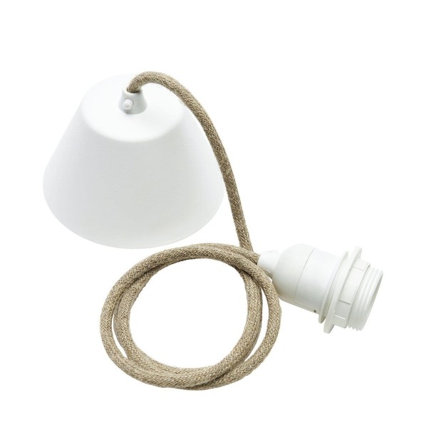 Kabel do lampy sufitowej w oplocie tekstylnym, z oprawką E27, 2.1m, naturalny - PR Home