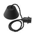 Kabel do lampy sufitowej skręcany tekstylny, z oprawką E27, 1.2m, czarny - PR Home