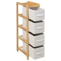 Wąski regał łazienkowy z koszami, bambusowy Tidy Box 4 - 5five