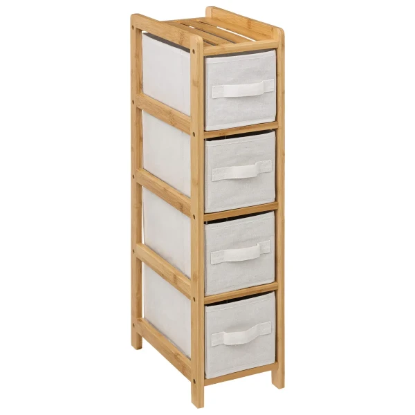 Wąski regał łazienkowy z koszami, bambusowy Tidy Box 4 - 5five