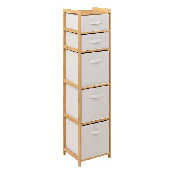Regał łazienkowy z koszami, bambusowy Tidy Box 5 - 5five