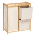 Regał łazienkowy z koszem na pranie i organizerami, bambusowy Tidy Box - 5five