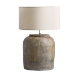 Duża lampa stołowa z terakoty z efektem postarzania Sigrid - Vical