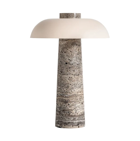 Designerska lampa stołowa z trawertynu - Vical