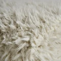 Futrzany pled z bawełny Canace 170x142, złamana biel - Vical
