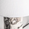 Marmurowa lampa stołowa wysoka, z białym kloszem - Vical
