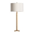 Elegancka lampa stołowa z trawertynu z kloszem bouclé - Vical