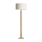 Elegancka lampa podłogowa z trawertynu z kloszem bouclé - Vical