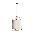 Lampa wisząca japandi Kiri, z bambusa i lnu - Vical