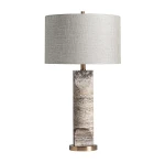 Lampa stołowa wysoka, z szarego trawertynu - Vical