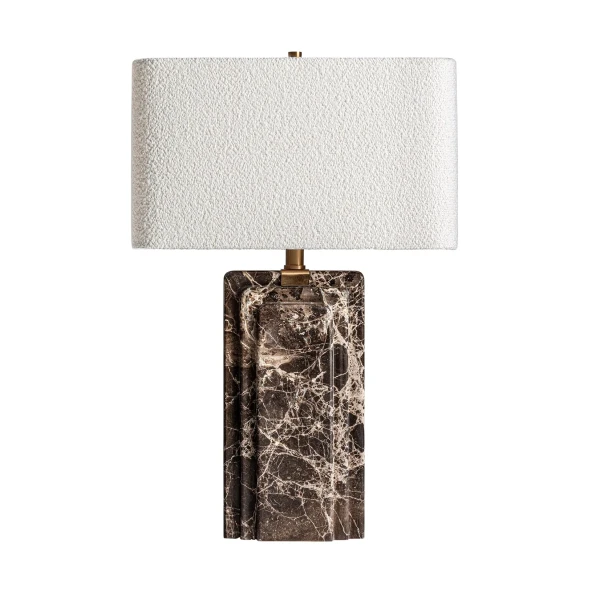 Lampa stołowa z prostokątnym kloszem, z brązowego marmuru - Vical