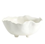 Ceramiczna miska na nóżkach o organicznym kształcie Kauai Ø26, biała - Nordal