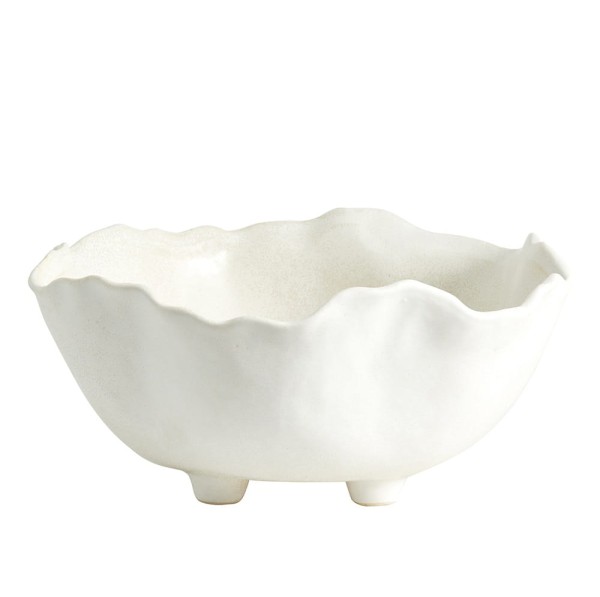Ceramiczna miska na nóżkach o organicznym kształcie Kauai Ø26, biała - Nordal