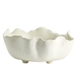 Ceramiczna miska na nóżkach o organicznym kształcie Kauai Ø35, biała - Nordal