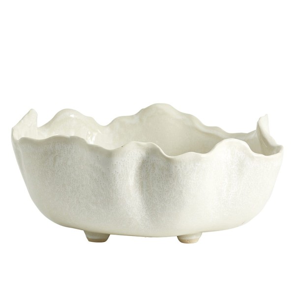 Ceramiczna miska na nóżkach o organicznym kształcie Kauai Ø35, biała - Nordal