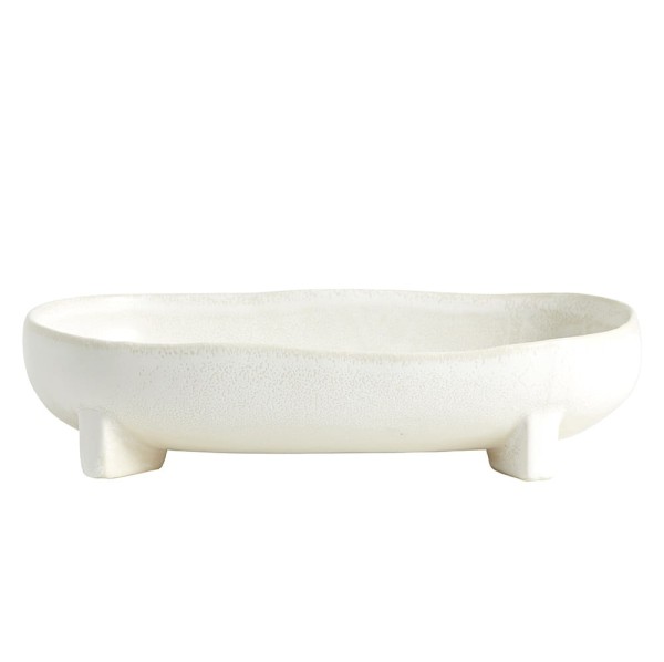 Półmisek ceramiczny na nóżkach Pemba 28x17, biały - Nordal