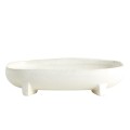 Półmisek ceramiczny na nóżkach Pemba 23x13, biały - Nordal