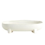 Półmisek ceramiczny na nóżkach Pemba 23x13, biały - Nordal